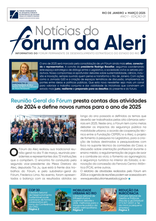 Notícias do Fórum da Alerj - Edição 001